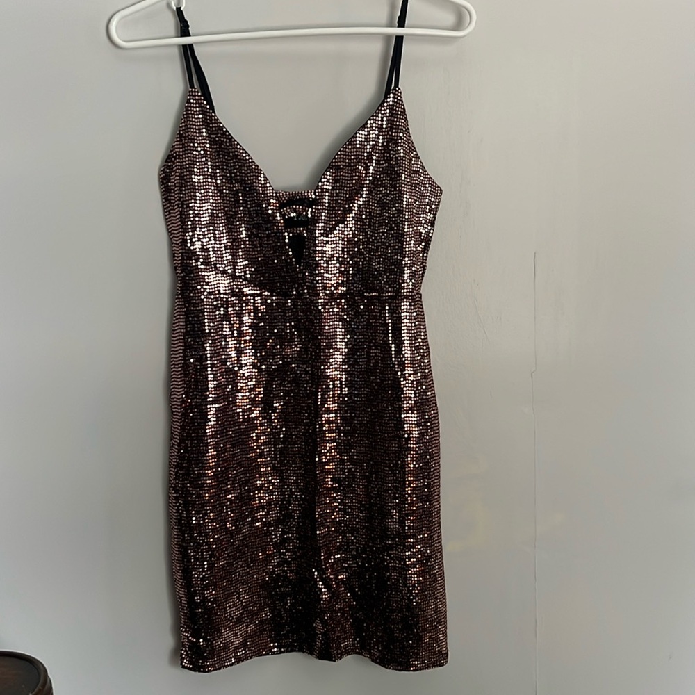Sparkly copper dress